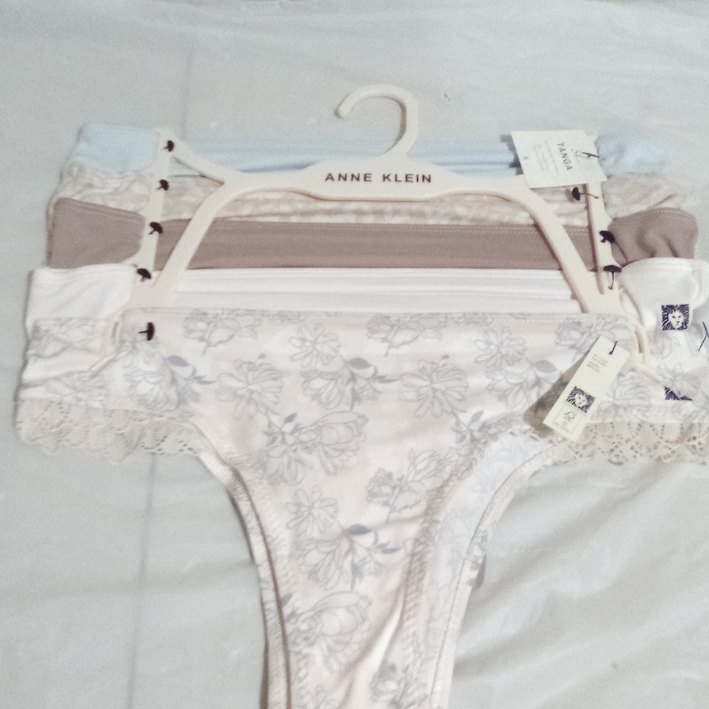Anne Klein Women's Lace Trim Panties - Cream and Blue